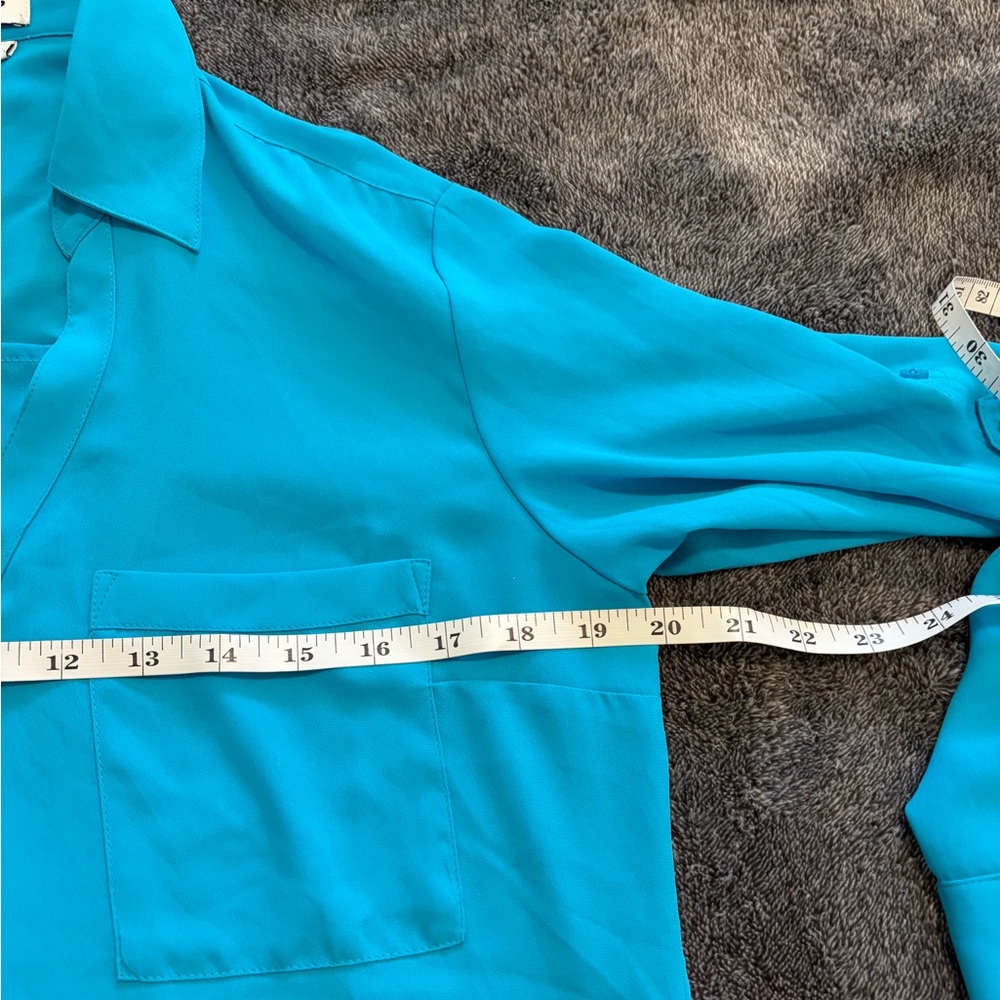 Express Turquoise Button-Down Shirt Women’s Size … - image 4